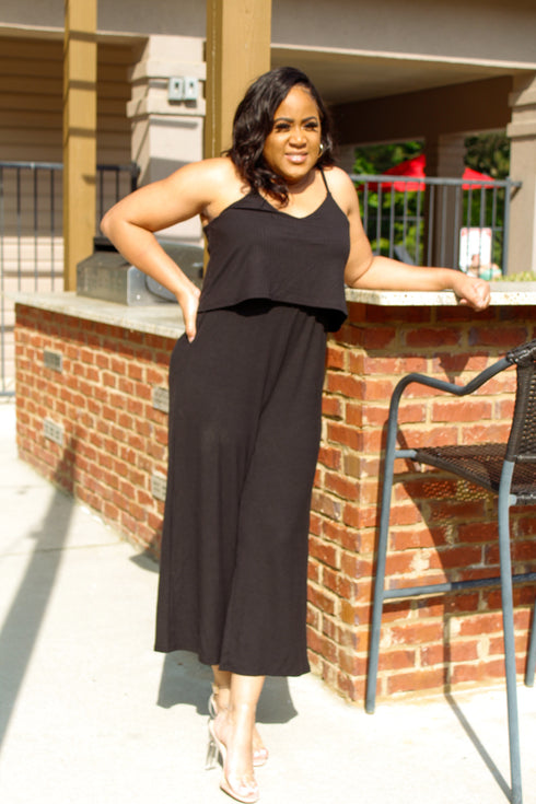Monaco Plus- black plus size jumpsuit